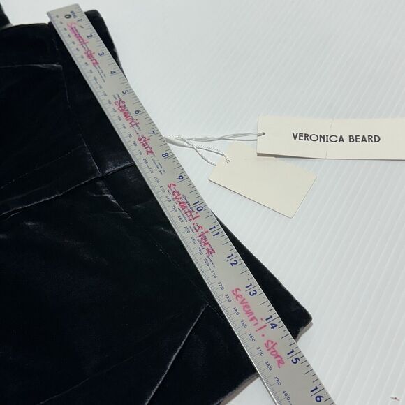 VERONICA BEARD Lebone Velvet Pants Women's Navy Rayon Wide-Leg Size 6 NWT $478 - Picture 9 of 15